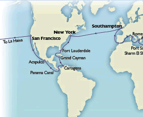 Queen Victoria Panama Canal Gay Group cruise Map