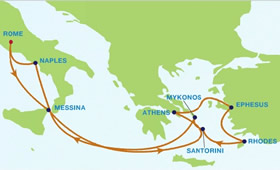 Greek Isles Gay Group Cruise map