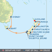 New Zealand to Australia Gay Group Cruise on Celebrity's Solstice map
