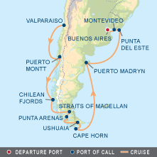 South America Gay Group Cruise on Celebrity's Infinity map