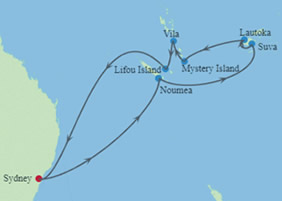 South Pacific Gay Cruise map