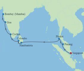 Indian Ocean Gay Cruise map