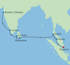 Indian Ocean Gay Cruise map