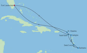 Southern Caribbean Gay Cruise map