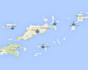 British Virgin Islands gay sailing cruise map