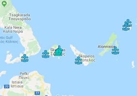 Sporades Islands, Greece gay sailing cruise map