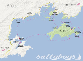 Brazil Nude Gay sailing cruise map