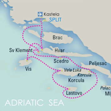Croatia Islands Nude Gay sailing cruise map