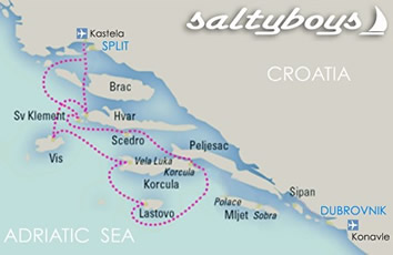 Croatia Islands Nude Gay sailing cruise map
