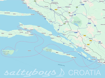 Croatia Dalmatia Nude Gay sailing cruise map