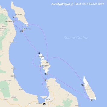 Baja La Paz, Mexico Nude Gay sailing cruise map