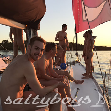 Saltyboys nude gay sailing cruise