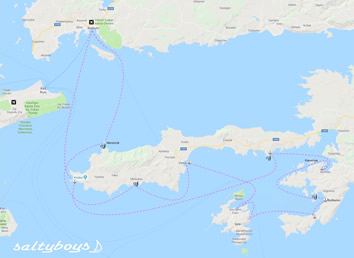 Bodrum Turkey gay cruise map