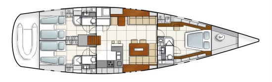 Hanse 630e floor plan