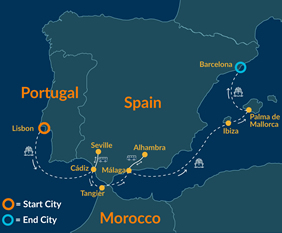 Legends of Mediterranean luxury gay cruise map