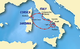 Zoom Vacation Mediterranean Cruise map