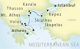 Zoom Vacations Mediterranean Cruise map