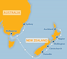 Atlantis 2015 Auckland to Sydney Mardi Gras gay cruise map