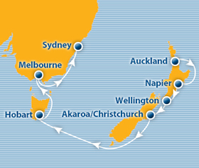 New Zealand & Australia 2018 Atlantis gay cruise map