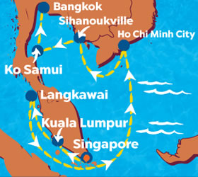 Asia Gay Cruise 2023 map