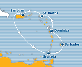 Atlantis 2012 Exotic Southern Caribbean gay cruise map