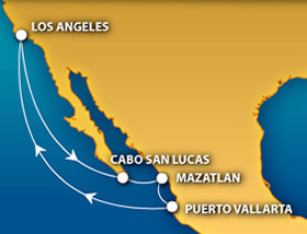 Los Angeles to Mexico gay cruise map