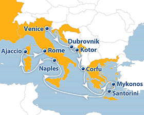 Atlantis 2013 Mediterranean gay cruise map