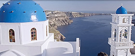 Atlantis Mediterranean gay cruise visiting Santorini, Greece