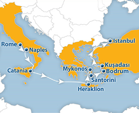 Atlantis 2015 Mediterranean gay cruise map