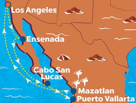 Mexican Riviera gay cruise map
