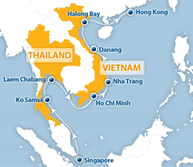 Atlantis 2015 Singapore to Hong Kong, Asia gay cruise map