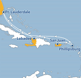 Atlantis 2015 Silhouette Caribbean gay cruise map