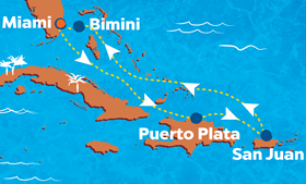 Thanksgiving Caribbean gay cruise map