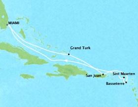 Eastern Caribbean gay cruise map