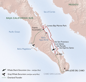 Sea of Cortez lesbian adventure cruise map