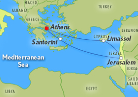 Mediterranean 2022 lesbian cruise map