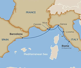 Mediterranean lesbian cruise map