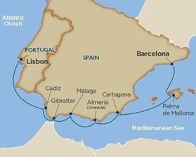 Mediterranean lesbian cruise map