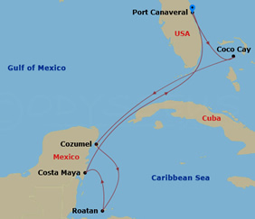 Western Caribbean LGBT Cruise map