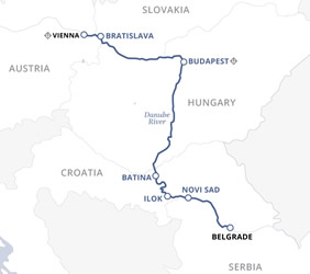 Danube river gay cruise map
