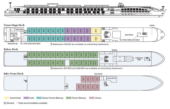 Uniworld Joie de Vivre Deck Plans