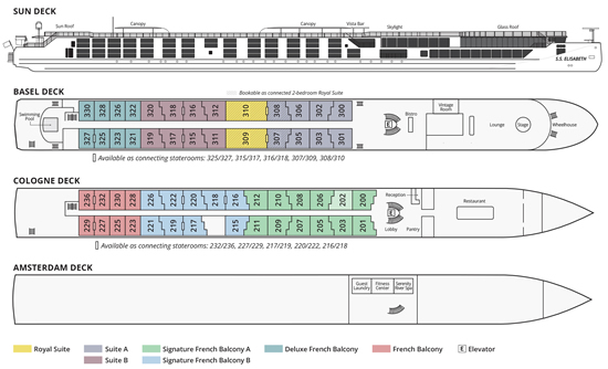 Uniworld Elisabeth Deck Plans