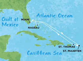 Gay family Eastern Caribbean cruise map