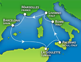 All Gay Grand Mediterranean Cruise map