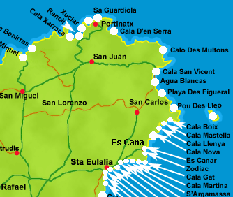 San Lorenzo Ibiza Map Happy Gay - Destinations - Ibiza Beach Map