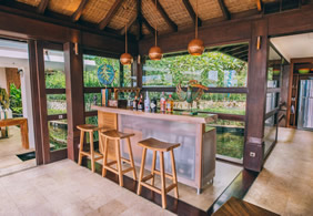 Bali luxury gay villa poolside bar