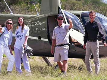 Feline Fields helicopter transfer