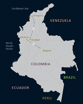 Colombia Gay Tour Map