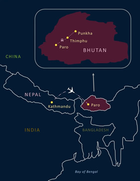 Nepal & Bhutan Gay Tour Map