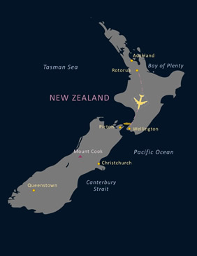 New Zealand Gay Tour Map